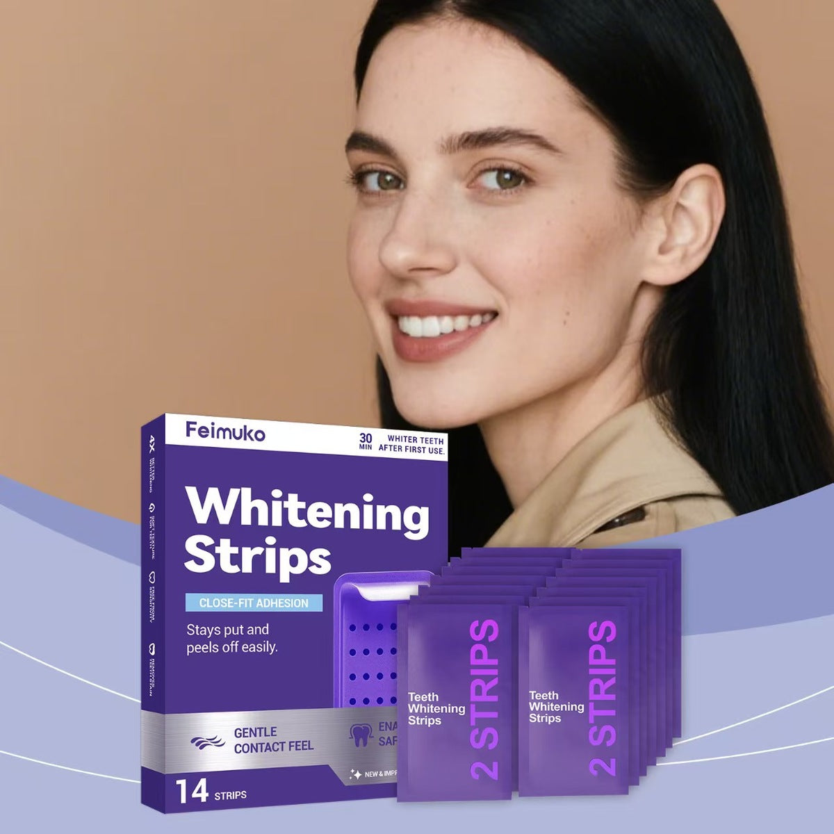 Tiras blanqueadoras de dientes moradas ⭐⭐⭐⭐⭐ 4.8/5 +10.000 clientes satisfechos