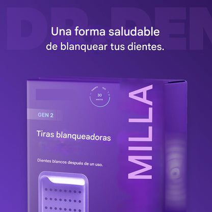 Tiras blanqueadoras de dientes moradas